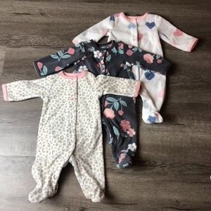 Carter's Newborn Girls Fleece Onesie Sleepers